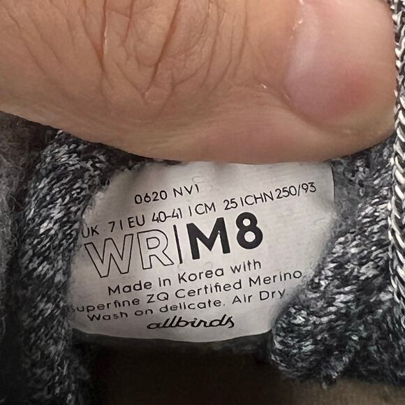 Allbirds Wool Runner Sneakers Gray/White Athletic Low Top Men 8 - Picture 9 of 9